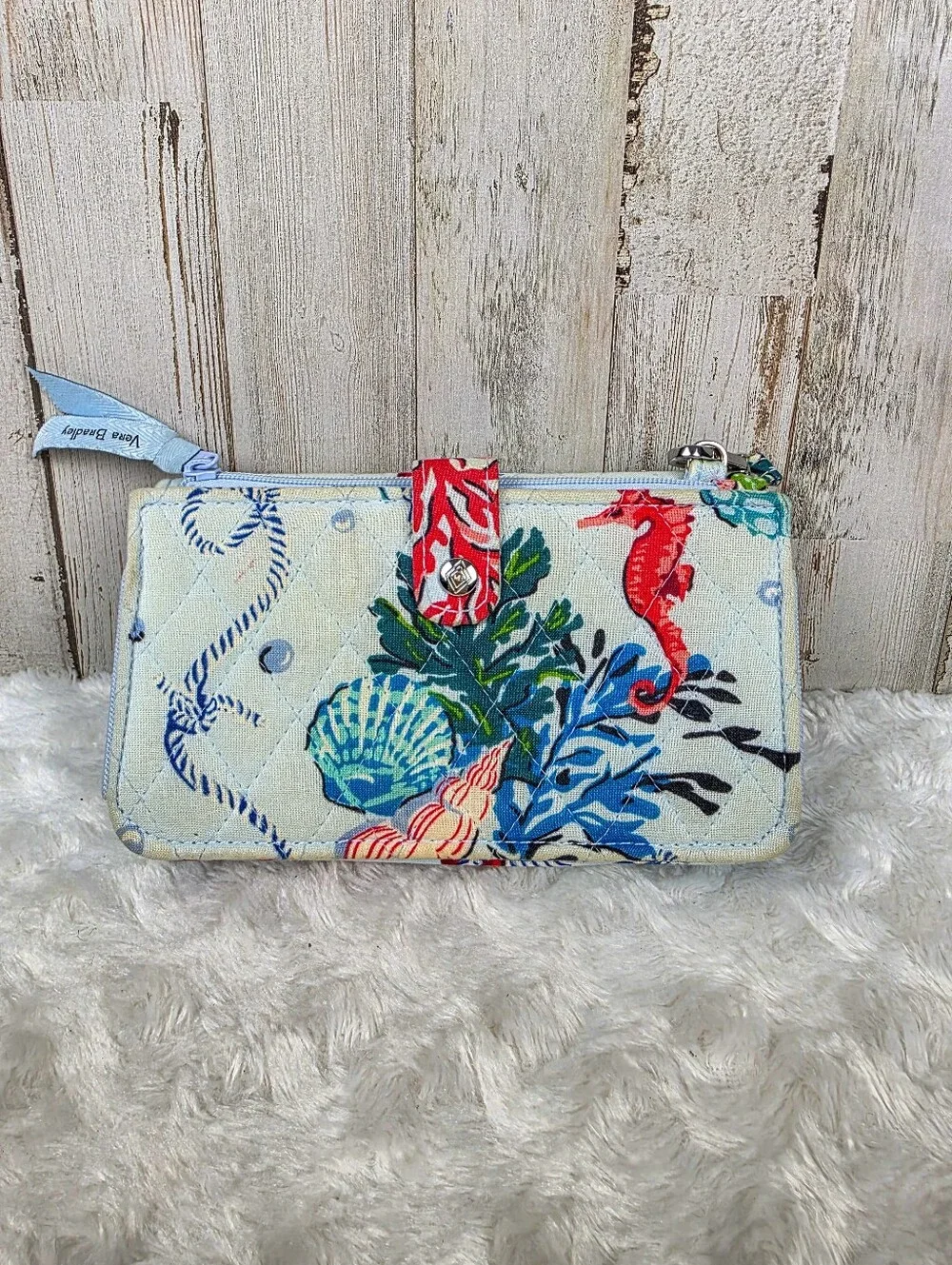Vera Bradley RFID Wristlet Wallet Anchors Aweigh Multicolor
